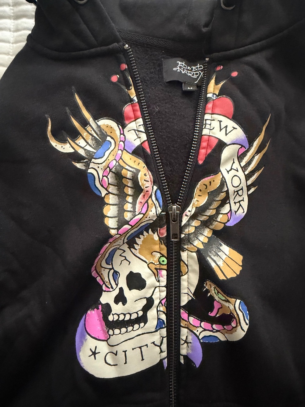 Ed Hardy Black with Colorful Tattoo Skull & Snake Graphic set